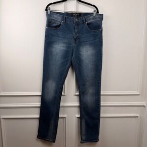 True Luck Mens Medium Wash Stretch Denim Jeans 36x32 Blue RN99231